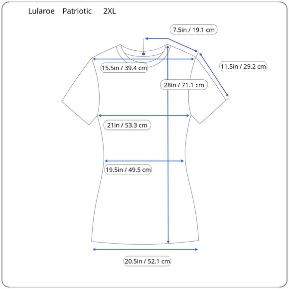 Rare LuLaRoe GiGi 2XL Women’s Shirt – Patriotic Flag Graphic Design Poly/Spandex - Picture 2 of 12